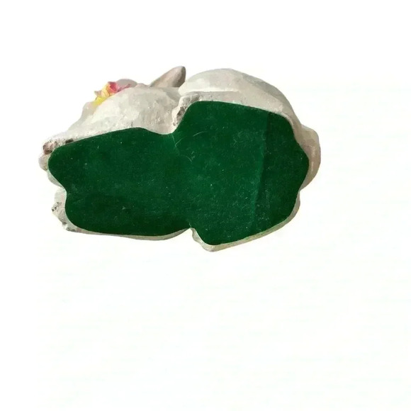 White Crackle Finish Bunny with Ribbon - Picture 8 of 10